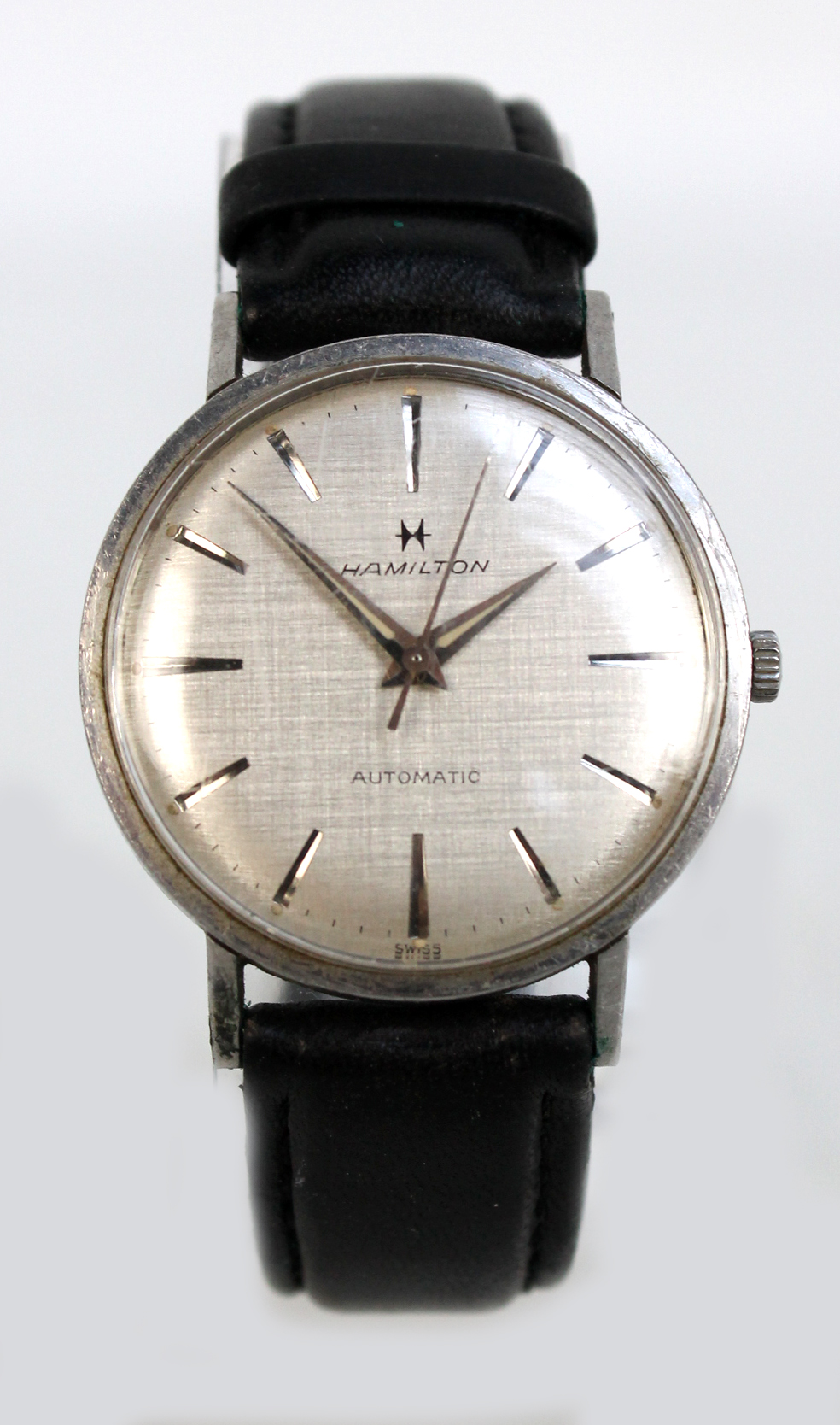 HAMILTON; a gentleman's stainless steel vintage automatic wristwatch, the case numbered 4077-3,