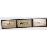 A set of three 19th century Stevengraphs depicting hunting scenes, 'Full Cry',