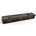 A black painted canvas gun case, length 81cm.