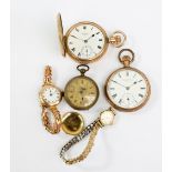 A lady's 9ct yellow gold cased mechanical wristwatch on unmarked expandable strap,