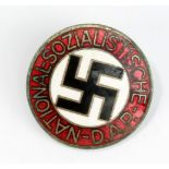 An NSDAP enamelled membership badge stamped RZM and numbered M1/15 to reverse, diameter 2.2cm.