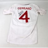 STEVEN GERRARD; a replica Umbro no.4 shirt, signed and inscribed 'Best Wishes' to back.