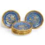 A set of twelve Wilton Ware Oriental style gilt heightened cabinet plates, diameter 23cm (12).