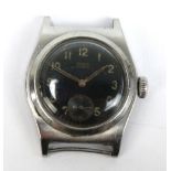 A German WWII period Tritona Wasserdicht military wristwatch stamped D296721H to reverse,