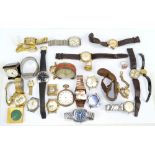 A mixed lot of lady's and gentleman's wristwatches including an early 20th century 'Elegant' square