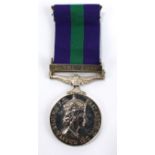 An Elizabeth II General Service Medal with 'Canal Zone' clasp awarded to 22918025 Pte. D. Banner R.