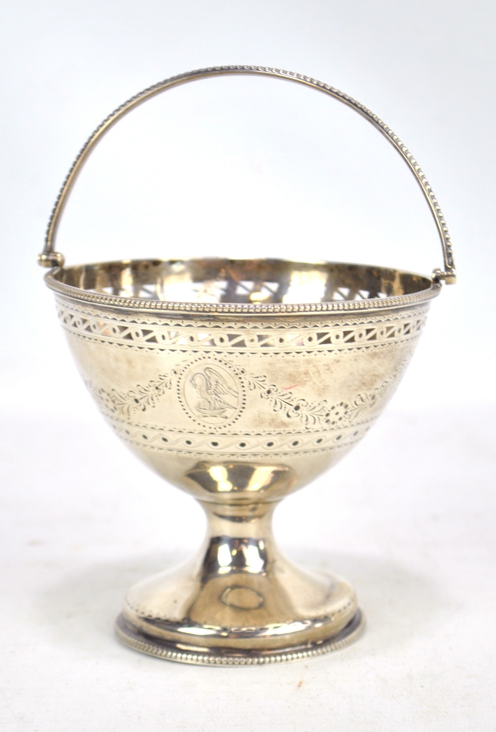 JOSEPH JACKSON; an Irish George III hallmarked silver footed bowl with swing handle,