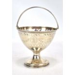 JOSEPH JACKSON; an Irish George III hallmarked silver footed bowl with swing handle,