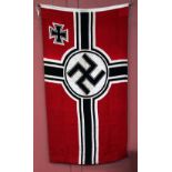 A Third Reich Kriegsmarine flag, stamped 'DT.