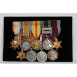 A group of nine medals comprising WWI trio awarded to 28614 PNR. R. Shaw R.E.