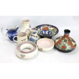 A small group of ceramics to include four pieces of Poole, a Masons 'Regency' jug,