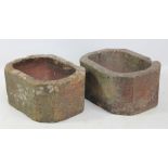 A pair of Buckley Ware small trough planters, each length 28.5cm.