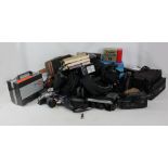A collection of cameras to include AGFA, Ensign and Canon examples,