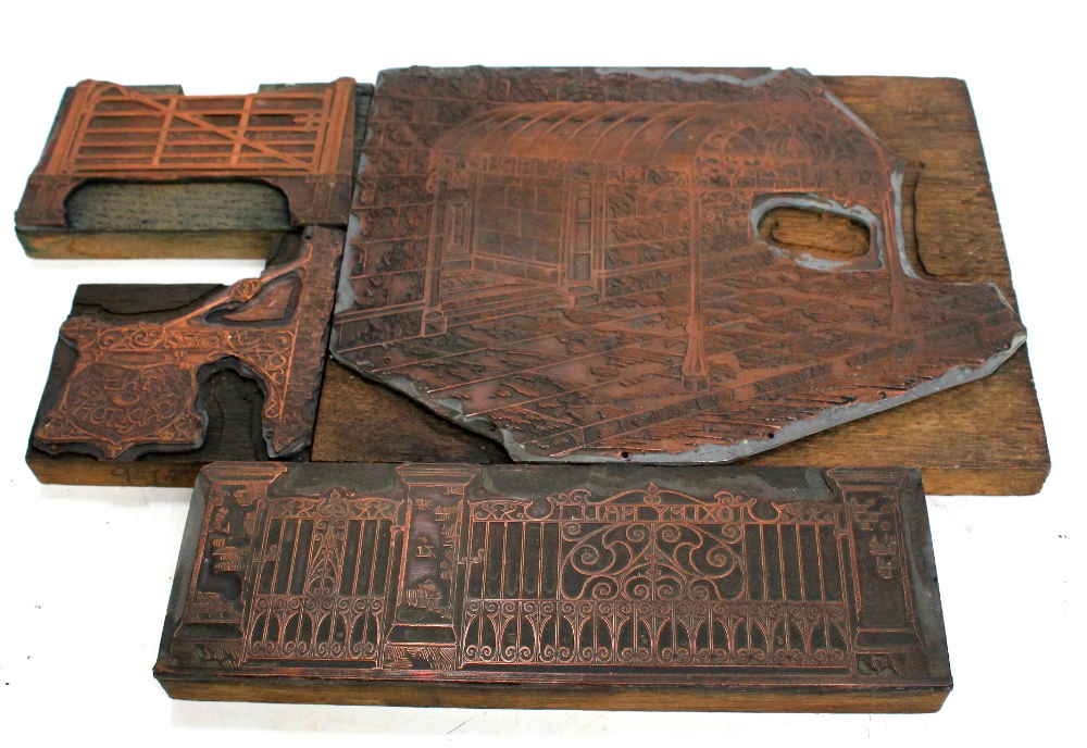 Four wooden and copper printing blocks depicting Gaiety canopy, 26.