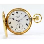 THE NORTHERN GOLDSMITHS CO; an 18ct yellow gold crown wind full hunter pocket watch,