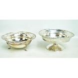 STEWART DAWSON & CO LTD; a George V hallmarked silver circular bowl with pierced flared rim,