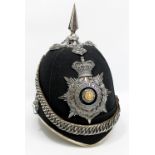 A York & Lancaster Regiment Second Volunteer Battalion navy helmet with spike to top,