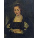 AFTER PETER PAUL RUBENS; oil on panel, portrait of Isabella Brant, unsigned, 29 x 23cm, framed.