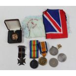 WWI; the Victory Medal and the British War Medal assigned to 243622 Pte. G.H. Moss Lan.