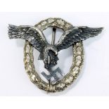 A Third Reich Pilots-Observer badge of two part construction,