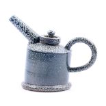 WALTER KEELER (born 1942); a salt-glazed teapot, impressed mark, height 17cm.