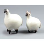 TESSA FUCHS (1936-2012); two stoneware sheep, impressed TF marks, tallest height 12cm (2).