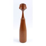 A Danish turned teak candlestick, unsigned, height 36.5cm.