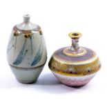 DEREK CLARKSON (1928-2013); a miniature stoneware bottle, impressed DC mark, height 7.