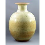 DAVID LLOYD JONES (1928-1994); a monumental stoneware vase covered in oatmeal glaze,