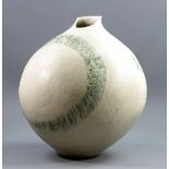 BETTY BLANDINO (1927-2011); a large stoneware globular vessel with angled rim,