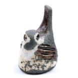 ROSEMARY WREN (1922-2013); a raku sculpture of a redwing, incised and impressed marks, height 13.