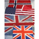 A collection of maritime flags to include a Everwear 100% cotton star spangled banner,