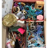 A mixed lot of costume jewellery to include necklaces, earrings, bracelets, etc.