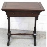 A William IV Padouk mahogany hall table, one frieze drawer to curved carved supports,