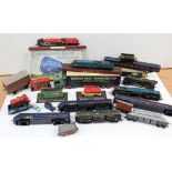 A group of loose predominantly diesel locomotives with majority in GNER or BR liveries,