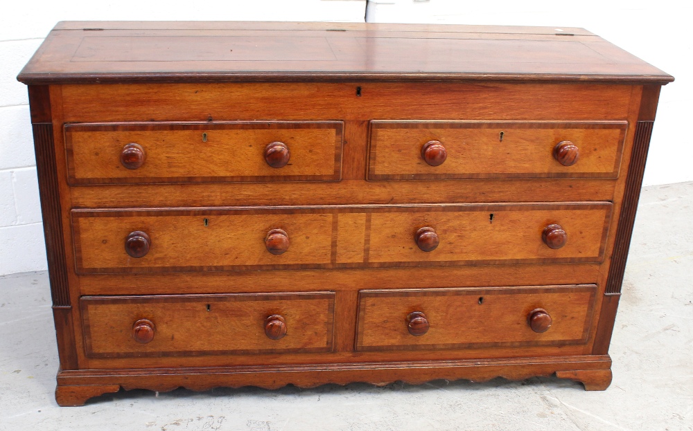 A George III oak Lancashire mule chest,