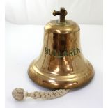 A Swedish cast bronze ship's bell, 'The Bullaren', cargo ship and WWII troop carrier,