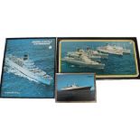 Three mid-to-late 20th century photographic ocean liner prints to include a landscape picture of