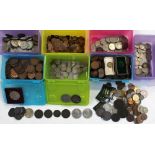 A collection of coins to include George III, George IV and Victorian crowns,