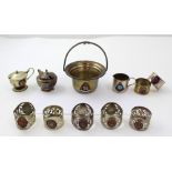 A collection of maritime shipping company related silver-plated napkin rings,