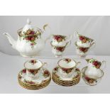 A Royal Albert 'Old Country Roses' six-setting tea service comprising six cups, saucers,