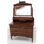 An Edwardian walnut dressing chest,