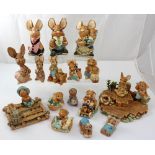 A collection of Pendelfin rabbits to include 'Mother & Baby', 'Father Rabbit' and 'Jim-Lad'.