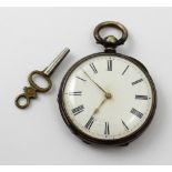 A Continental silver ladies' pocket watch, diameter approx 4cm.