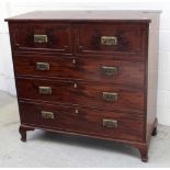 A late 18th century mahogany Lancashire chest,