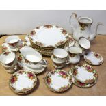 A quantity of Royal Albert 'Old Country Roses' pattern tea and dinner ware comprising four meat