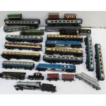 A group of loose locomotives and carriages to include Hornby, Wrenn, Bachmann, Tri-ang, Airfix etc,