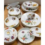 A quantity of Royal Worcester 'Evesham' pattern oven-to-table ware to include dinner plates,