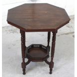 A late 19th early 20th century octagonal occasional table with galleried under tier, diameter 64cm.