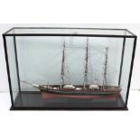 A large scratch-built scale replica model of the Cutty Sark tea clipper,